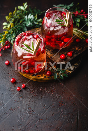 Cranberry cocktail in glasses Cranberry cocktail in glasses 60030756