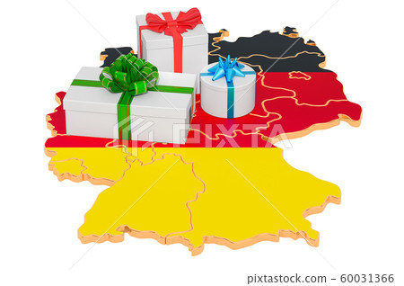 Gift boxes on the German map - Stock Illustration [60031366] - PIXTA