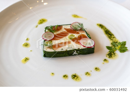 [Cooking] Salmon Marinated Asparagus and Fromage Blanc Terrine 60031492