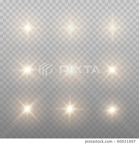 Gold Sparks Isolated. Vector Stars.  60031897