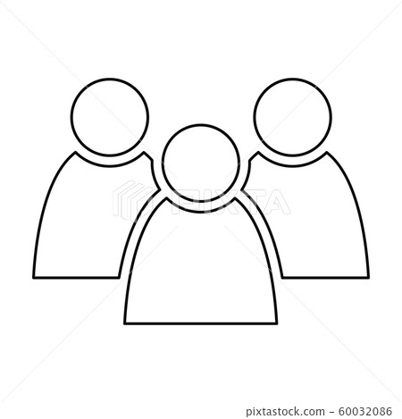 3 people icon. Group of persons. Simplified human pictogram. Modern simple flat vector icon 60032086