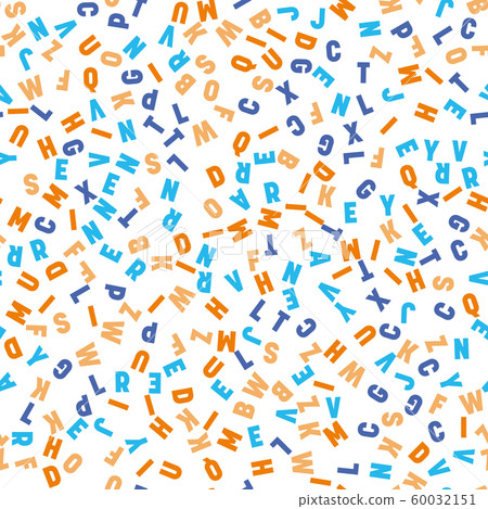 Seamless pattern of colorful letters. Random... - Stock Illustration ...