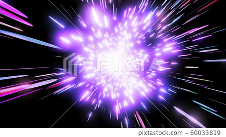 Cold Colored glowing tunnel flythrough -3D Rendering 60033819
