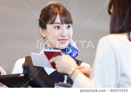 Airport ground staff guiding Airport ground staff guiding 60035293