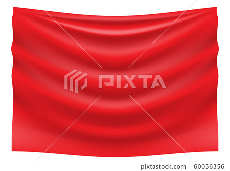 Red fabric satin wave hank on white background vector illustration. Red fabric satin wave hank on white background vector illustration. 60036356