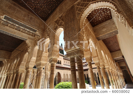 柱廊環繞阿罕布拉宮和獅子天井(西班牙) 柱廊環繞阿罕布拉宮和獅子天井(西班牙) 60038002