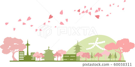 京都剪影顏色春天 60038311