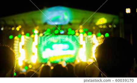 Blurred images of the concert stage full of bokeh Blurred images of the concert stage full of bokeh 60039170