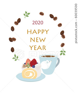 新年賀卡2020鼠標年設計咖啡館咖啡廳餐廳 60039500