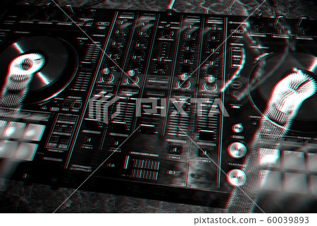 DJ mixer controller panel for playing music and partying DJ mixer controller panel for playing music and partying 60039893