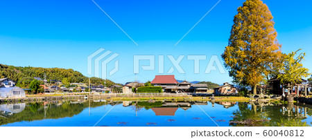 Autumn view of Seinoike panorama [Shiraishi-cho, Kashiwajima-gun, Saga] 60040812