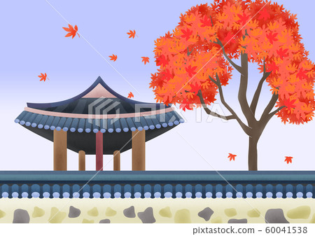 Colorful autumn landscape illustration 007 60041538