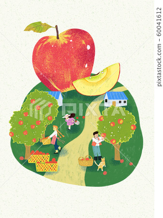 Season of harvest of fresh food materials illustration. vegetables, fruits, fishes, meat and so on. 006 Season of harvest of fresh food materials illustration. vegetables, fruits, fishes, meat and so on. 006 60041612