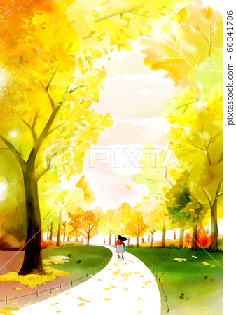 Painting of beautiful Aautumn landscape illustration 009 Painting of beautiful Aautumn landscape illustration 009 60041706