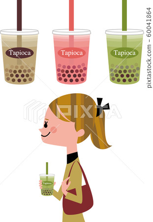 Women who walk around with tapioca drinks 60041864