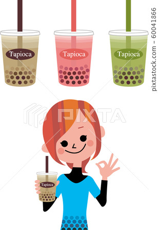 Woman with tapioca drink 60041866