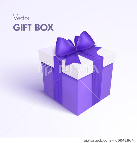Gift box with purple bow Gift box with purple bow 60041964