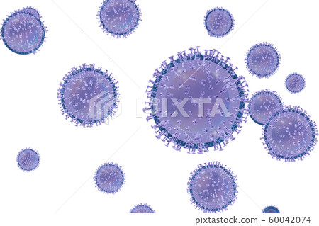Illustration of influenza (penetrable material) Illustration of influenza (penetrable material) 60042074