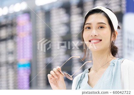 Airport Travel Woman Portrait Sunglasses 60042722