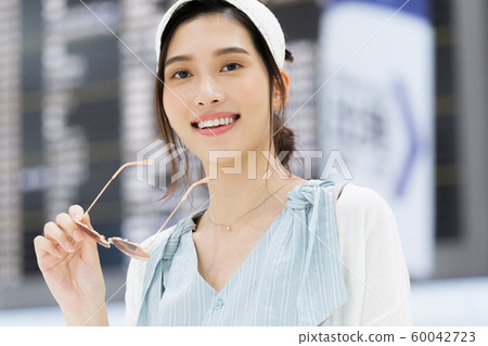 Airport Travel Woman Portrait Sunglasses 60042723