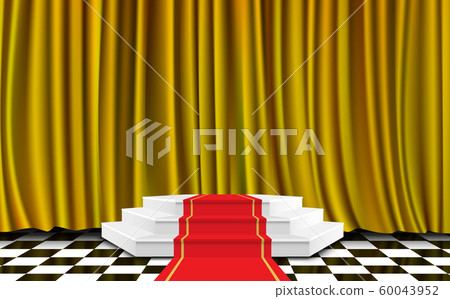 golden podium with golden curtain in studio room golden podium with golden curtain in studio room 60043952