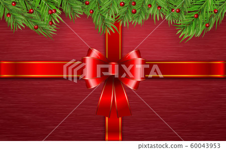 red ribbon on the red aluminum gift box 60043953