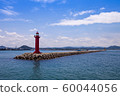 Sea, blue sky, lighthouse, blue water, clouds 60044056
