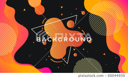 Memphis Style Poster. Fluid Color Backgrounds with Gradient Elements. Flat style Abstract Vector Design idea for Banner, poster Memphis Style Poster. Fluid Color Backgrounds with Gradient Elements. Flat style Abstract Vector Design idea for Banner, poster 60044930