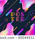 Memphis Style Poster. Fluid Color Backgrounds with Gradient Elements. Flat style Abstract Vector Design idea for Banner, poster 60044932