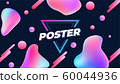 Memphis Style Poster. Fluid Color Backgrounds with Gradient Elements. Flat style Abstract Vector Design idea for Banner, poster 60044936