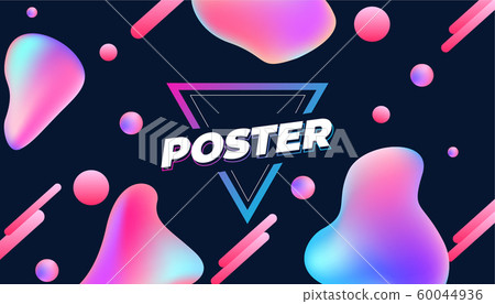 Memphis Style Poster. Fluid Color Backgrounds with Gradient Elements. Flat style Abstract Vector Design idea for Banner, poster 60044936