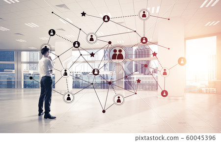 Networking and social communication concept as effective point for modern business 60045396