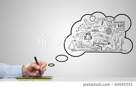 Man sketching business ideas Man sketching business ideas 60045591