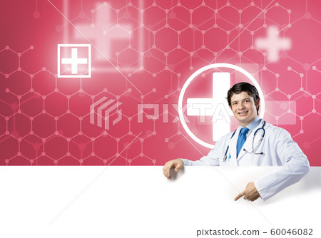 Doctor with banner Doctor with banner 60046082