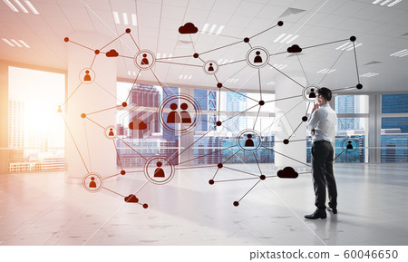 Networking and social communication concept as effective point for modern business Networking and social communication concept as effective point for modern business 60046650