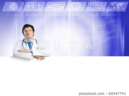 Doctor with banner Doctor with banner 60047741
