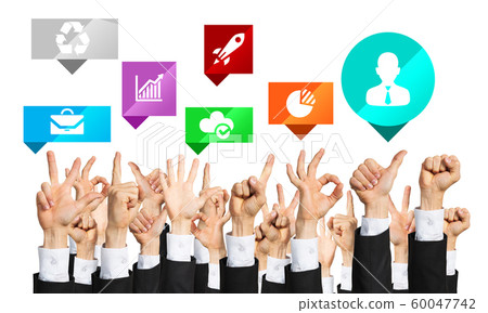 Set of hand gestures and icons 60047742