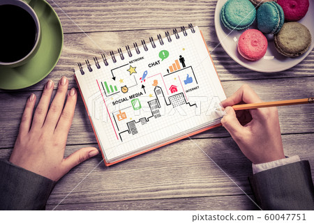 Businesswoman making business notes 60047751