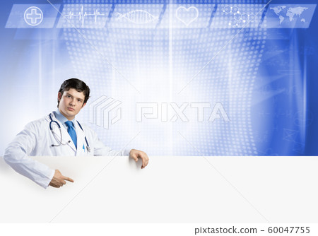 Doctor with banner Doctor with banner 60047755