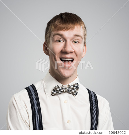 Happy hipster with mouth opened 60048022