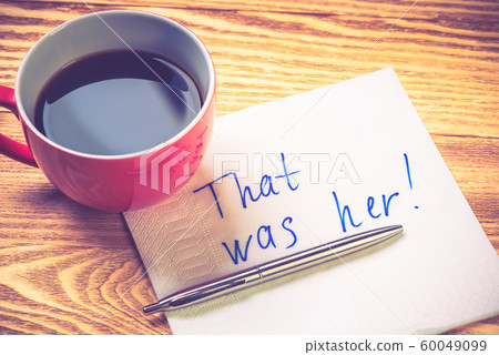 Romantic message written on napkin Romantic message written on napkin 60049099