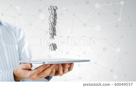 Exclamation mark and tablet 60049557