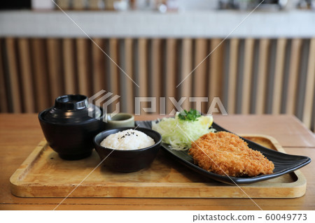 Japanese deep fried pork cutlet with rice , Japanese food Japanese deep fried pork cutlet with rice , Japanese food 60049773