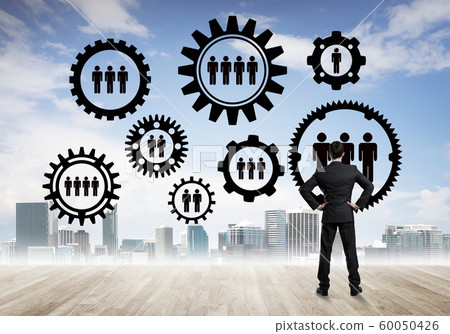 Social connection concept drawn on screen as symbol for teamwork and cooperation 60050426