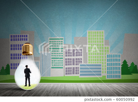 Businessman trapped in bulb 60050992