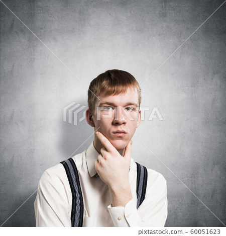 Boy having serious and calm face. Boy having serious and calm face. 60051623