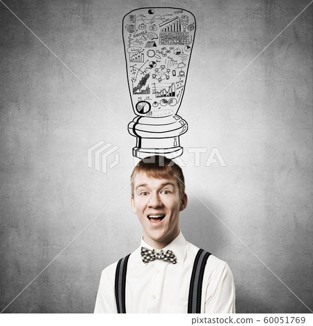Happy redhead student with broad smile Happy redhead student with broad smile 60051769