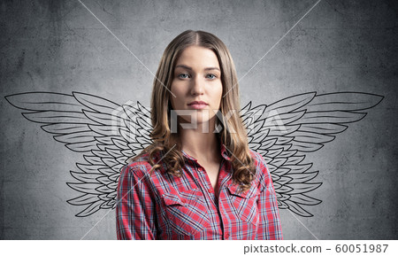 Young woman having serious and calm face Young woman having serious and calm face 60051987