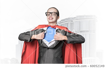 Portrait of business woman super heroine Portrait of business woman super heroine 60052149