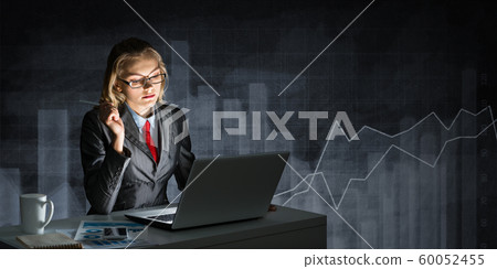 Attractive young businesswoman in glasses 60052455
